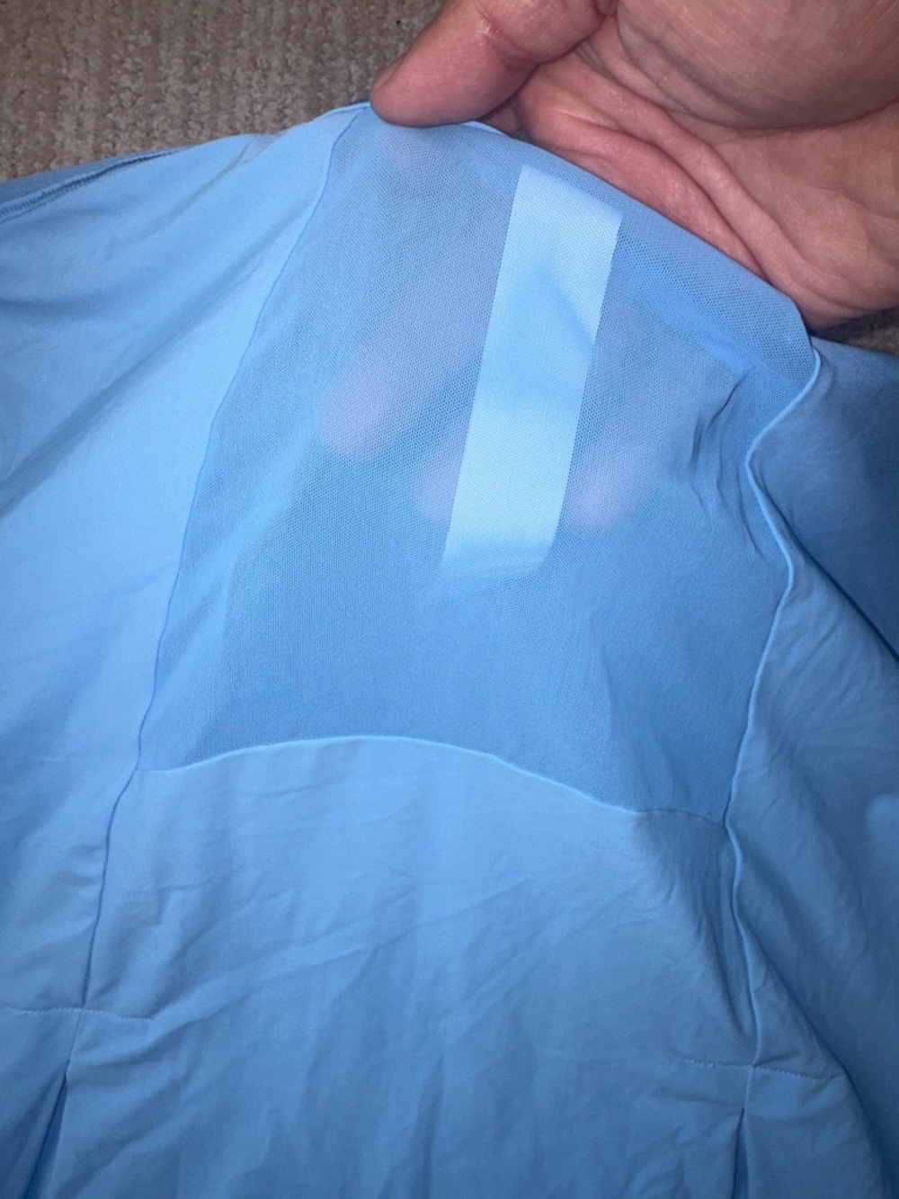 Lululemon Womens Size 6 Aero Blue Sculpt Long Sleeve Mesh Back Stretch Shirt - Picture 12 of 12